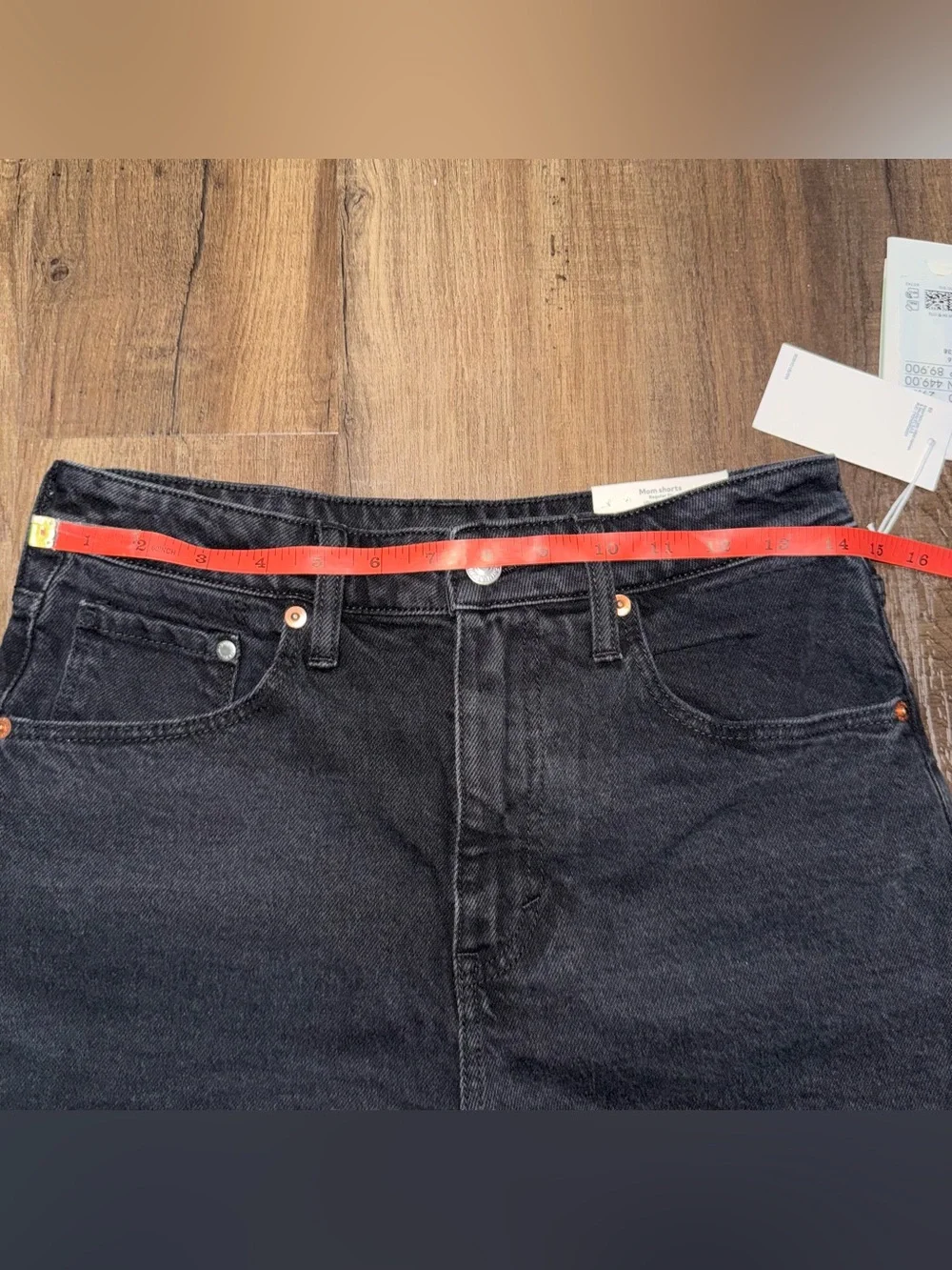 NWT H&M &DENIM Ultra High Waist Mom Denim Shorts - Washed Black - Women’s Size 6